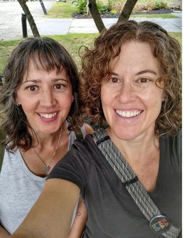 We recently met halfway between our homes.

We walked several miles,
laughed 'til our sides hurt,
sipped strong coffee,
and talked All The Things.

We're not who we were 
when we met nearly 30 (!) years ago.
Life's losses and the passing years
have kept us aware of our own mortality.

Wrinkles now frame our eyes and smiles.
Woven strands of salt & pepper 
now fall below our chins.
Scars on our softened hearts
now smoothed by
the waves of time.

As we embrace our aging bodies,
shifting perspectives,
and evolving faith,
we're more open to mystery,
more aware of the Divine Love that holds us,
more content in the Hope 
'perched in our souls.'

Wisdom tells us life is a mere breath. 
(She's not wrong.)

Middle age reminds us
growing older is a privilege.

And growing older with friends
who graciously welcome 
all the selves we've ever been,
is a rare gift.

[ID: Two white women with brown eyes are smiling. One in the white shirt has darker hair and one in the grey shirt has brown curly hair.]

#Friendship #Grateful #SimplyTuesday #BelongingAndFriendship