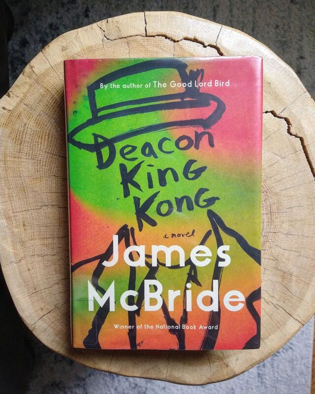 Fantastic read from the summer. 
Posting just now because LIFE. 
Anything by James McBride is worth reading.

Favorite character line: 

"Every once in a while there's a glimmer of hope.
Just a blip on the horizon...something that said, 
'Guess what, you so-and-so, I am God's child. 
And I.Am.Still.Here.'"

You're still here.
I'm still here.

What will we do today 
to live the truth that we're God's children 
and we belong? 

What will we do today
to ensure the belonging of others 
who don't share our privileges?

[ID: A hardcover book with the outline of a man wearing a hat, and  swirls of red, green, and orange on the front. The title 'Deacon King Kong a novel James McBride' is printed on the cover.]